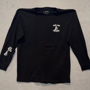 Volcom Ron Jon Black Graphic Long Sleeve Tee Large
